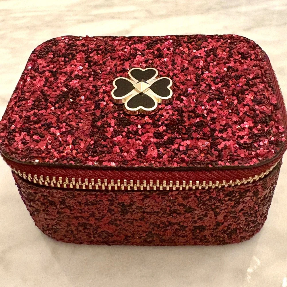 Kate Spade Odette Glitter Jewelry Holder‎ in Black Cherry